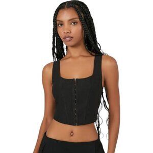 Forever 21 women's black hook-and-eye corset top size M